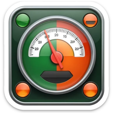 a meter gauge. Use 3 colors. red on the part. Orange on the middle. Green on the right. sticker