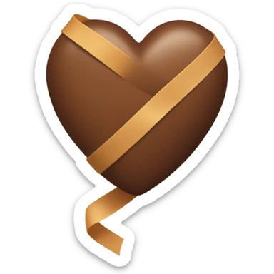 brown heart with wrap sticker