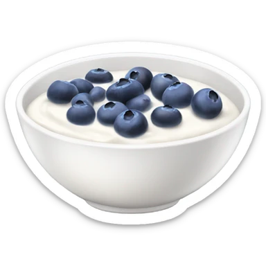 a bowl of yogurt, with chia seeds and blueberries  sticker