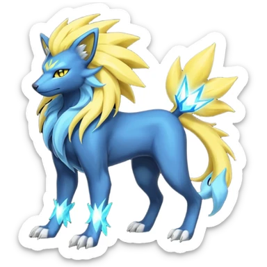 Suicune-Manectric-Luxray-Fakémon-fusion-animal-creature, full body  sticker