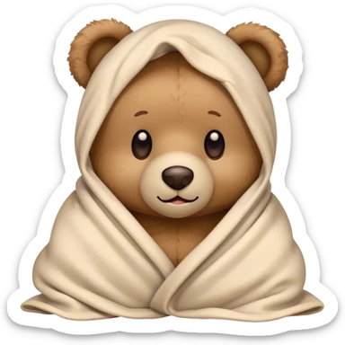 teddy bear cozy in blanket facetime call sticker