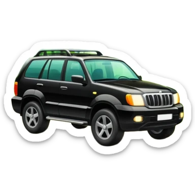 SUV car driving through a forest with trees sticker