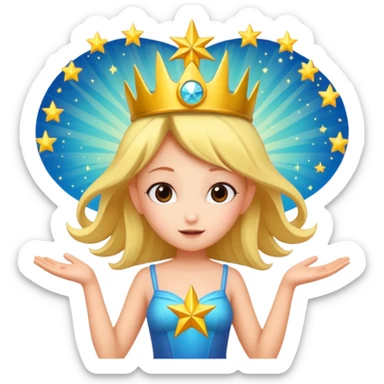 fairy character idea pose with star burst above head sticker
