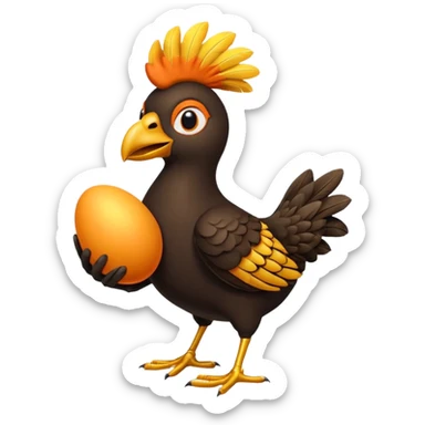 A 3D cartoon Sankofa bird with its head turned backward holding an egg in its beak, symbolizing learning from the past, vibrant colors, smooth lighting, Memoji-style rendering. sticker