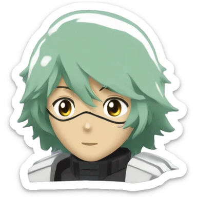 A emoji of Char in Gundam 0079 with mask sticker