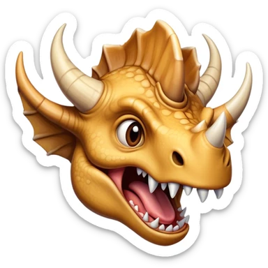 screaming face of a triceratops  sticker