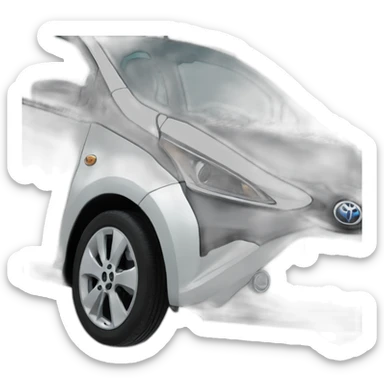 blue toyota aygo from 2016 with a black roof sticker