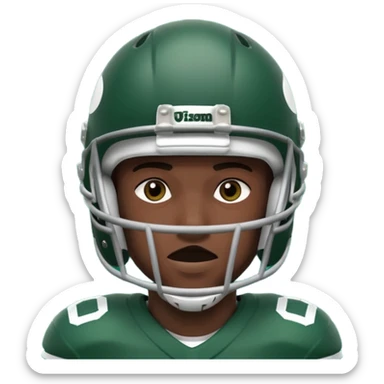 College football player helmet in dark green color ( black player ) sticker