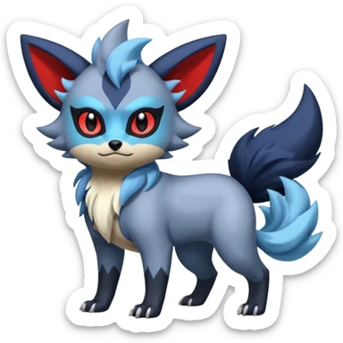 Exotic colorful cool handsome elemental exotic Zorua-Absol-Amaura-Umbreon-fusion (full body) sticker