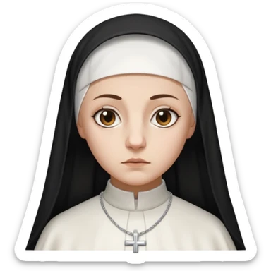 Rosalia (the singer) as a nun. (Use lux album cover as reference).  sticker