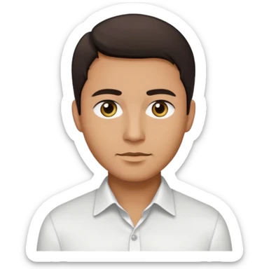 Hombre, pelo moreno, ojos negros y piel aceitunada ojos negros y piel aceitunada y camisa elegante sticker