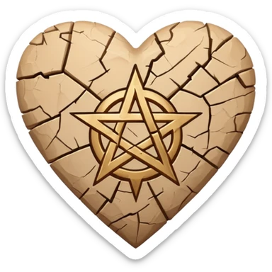 beige heart satanic sticker