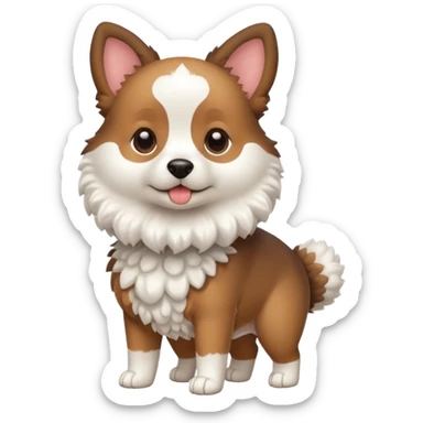 a full body of cute dog with puffer sticker