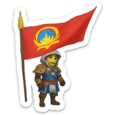 sven dota 2 holding flag of\ kyrgyzstan sticker