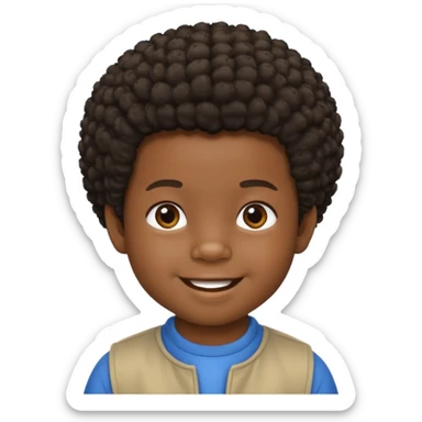 African toddler boy  with short Afro hair sticker