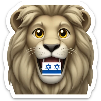 A lion holding the Israeli flag sticker
