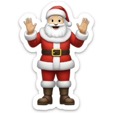 Full height Actively gesturing with hands pale skin Santa Claus sticker