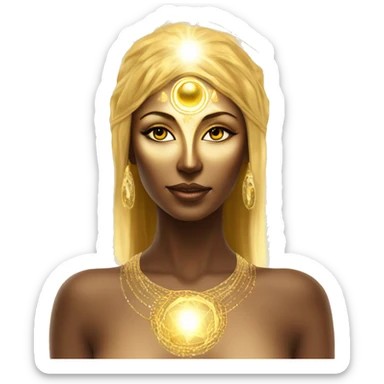 Pleiadian radiant diva woman female golden third eye sticker