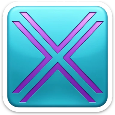 Purple and Cian symbol X twitter sticker