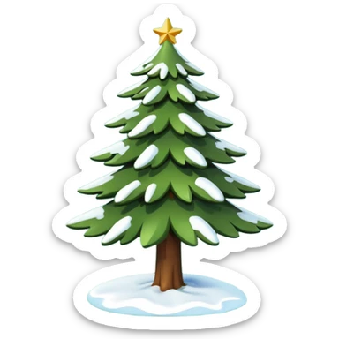 Sapin de Noël avec de la neige  sur les branches  sticker