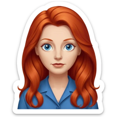 Heavy set mid 50's long red hair women sticker