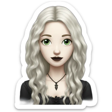 gothic long haired pale woman sticker