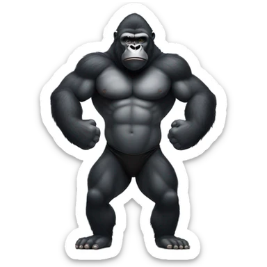 Gorilla doing a standing bodybuilding pose sticker