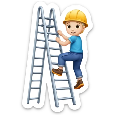 child climbing a playground ladder, cheerful and adventurous sticker