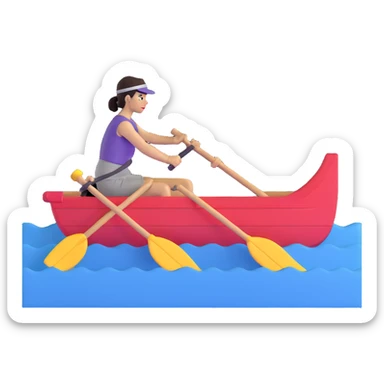 woman rowing a pink boat sticker