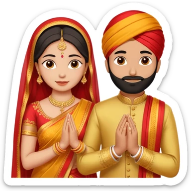 Two hands in a engagement..One hand of groom and one hand of bride. Bride dress - red/yellow saree. groom- light orange punjabi sticker