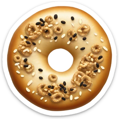 Everything bagel with tiny seeds equally spread out on top sticker