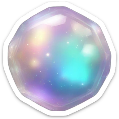 Sparkly glossy Pastel whitish iridescent glass nebula glass crystal sticker