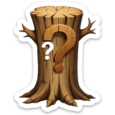 Tree Trunk with a question mark shape sticker