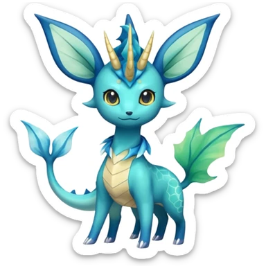 Sawsbuck-Vaporeon-Amaura-Virizion-fusion (full body) sticker