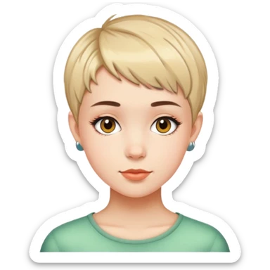 Teenage girl with pixie cut sticker