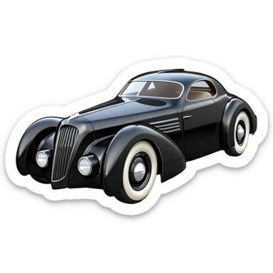  the animated series aerodynamic futuristic Batmobile loosely based on 1936 cord 812 Ford (flat long straight faceted mechanical body) finned stealthy street hot rod  sticker