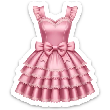 Pink dress with coquette detailing  sticker