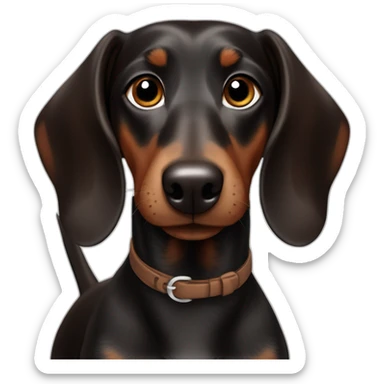 A friendly Black and Chocolate Dachshund greeting you with a wagging tail. sticker
