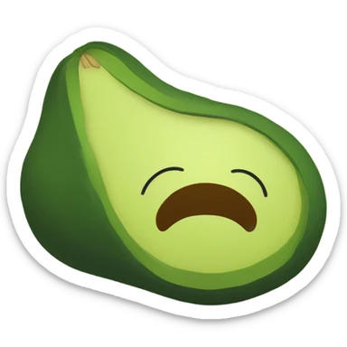 Generate a sleeping avocado emoji with a nightcap, symbolizing good sleep for proper nutrition. sticker