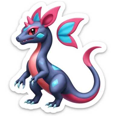 Shiny Nebulae Dusknoir-Salamence-Salandit-Sylveon-Fakémon-hybrid-creature (full body)  sticker