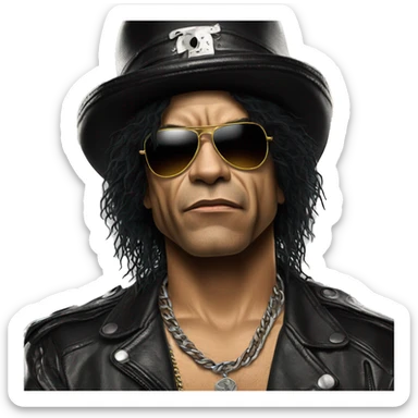 Slash from Guns'N'Roses face sticker