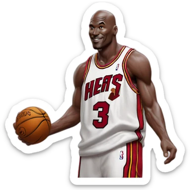 Michael Jordan in jersey of Miami heat sticker