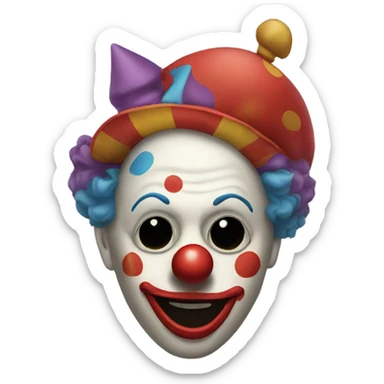 Clown mask being removed  sticker