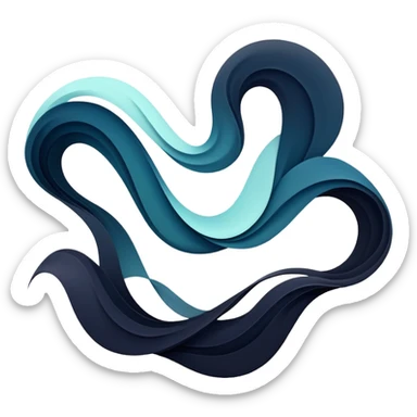 Shifting abstract forms with masculine undertone, flowing energy waves, symbolic style essence, minimal ethereal shapes sticker