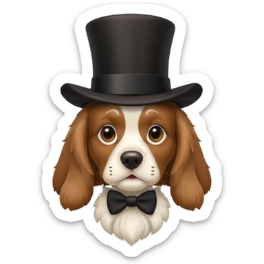 Cocker Spaniel with top hat sticker