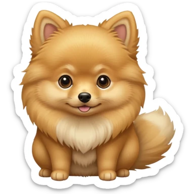Create a cute tiny golden pomerania small not so furry sticker