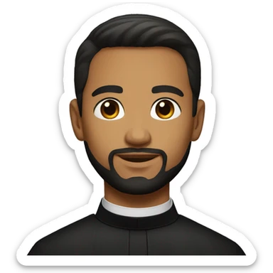 Young catholic priest with beard and black hair sticker