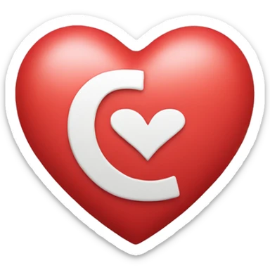 a heart with the letter C in it sticker