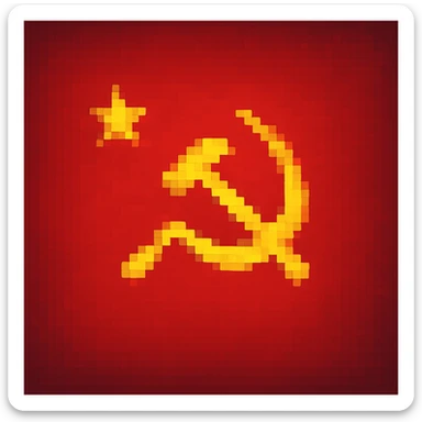 Soviet Union flag in pixel art style with a gradient sticker