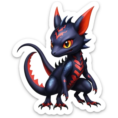 Shiny Epic Badass Gothic Noibat-Salandit-Litten-Hybrid sticker